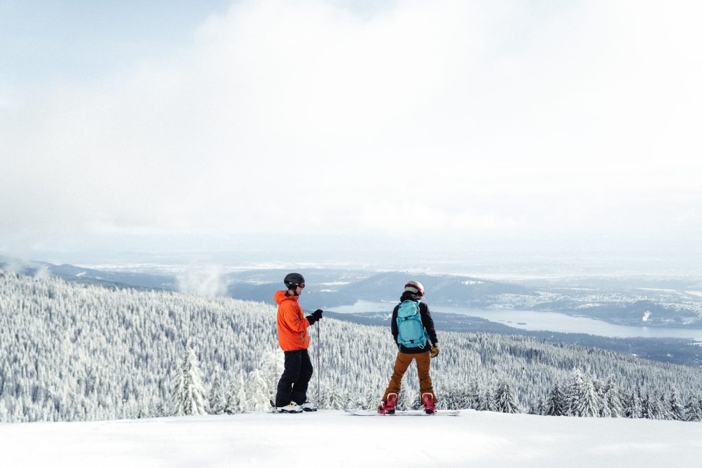 skiing and snowboarding