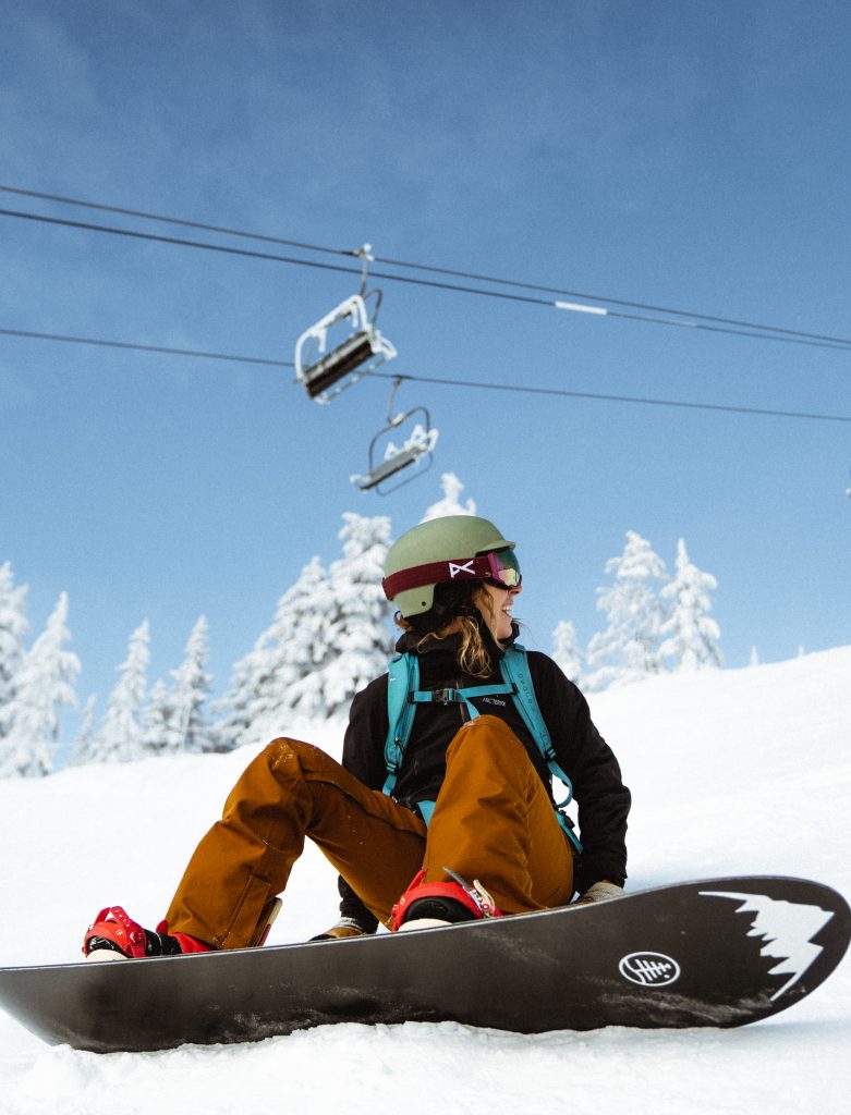 snowboarding on Grouse Mountain