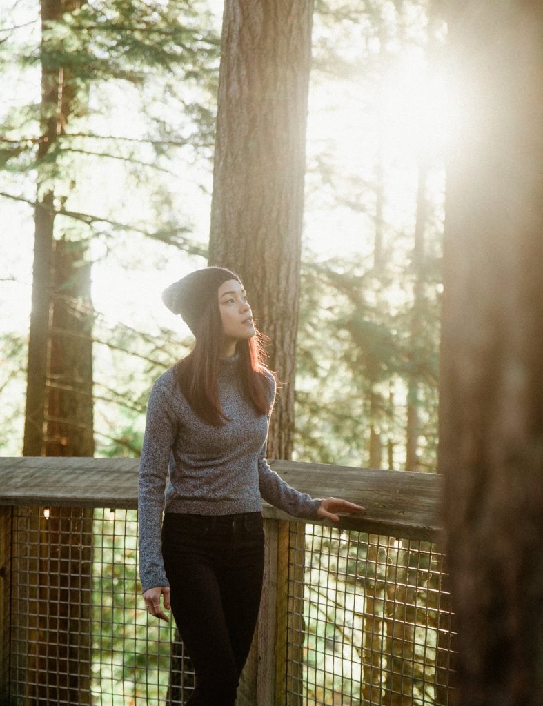 Woman at Capilano Suspension Bridge Park