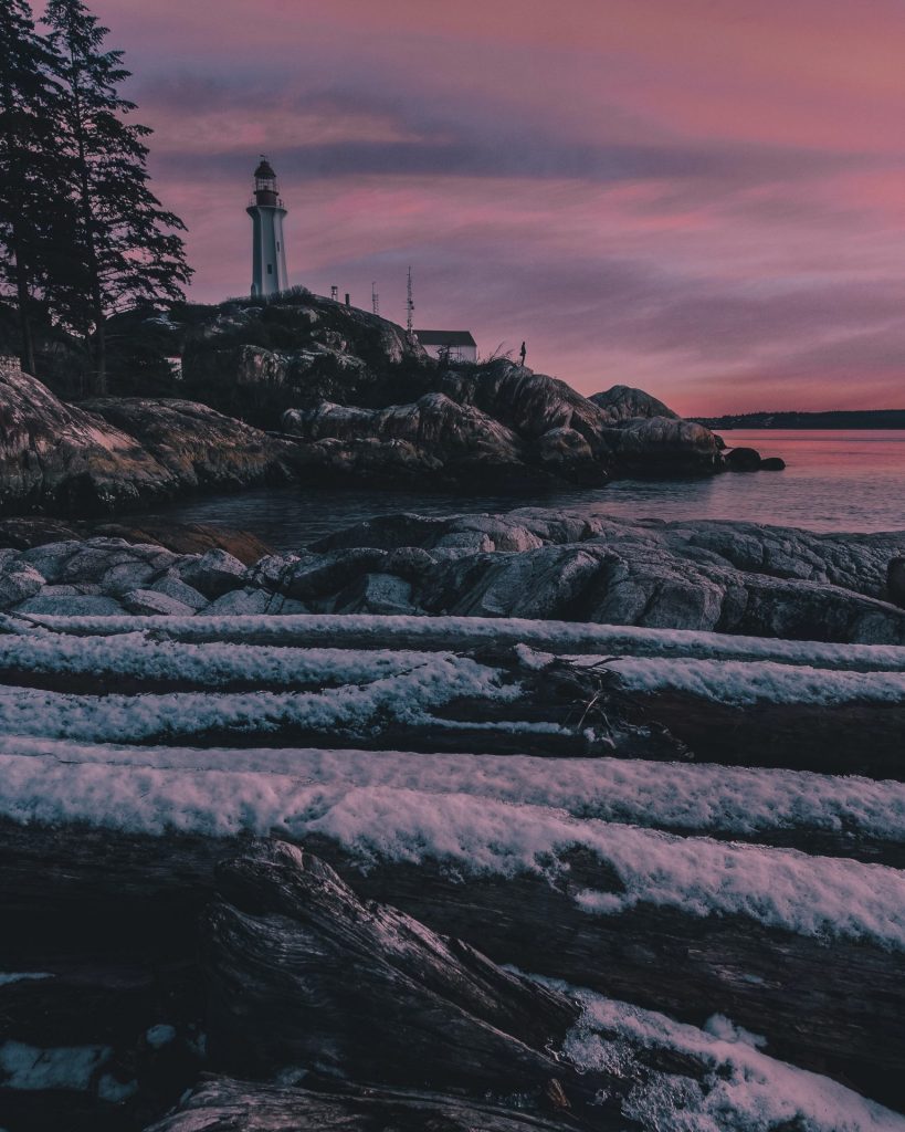 lighthouse park at dusk