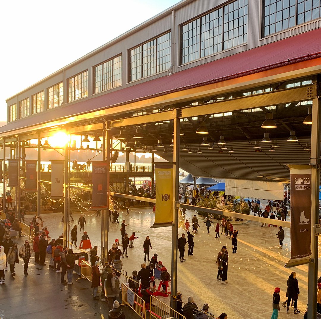 Ice Skating at The Shipyards in Lower Lonsdale
